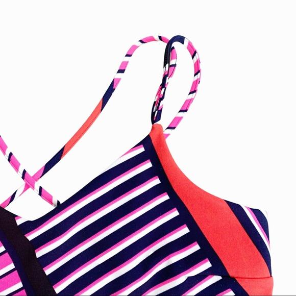 Express Strappy Striped Crop Top Brightly Colored Colorful NWT Medium Going Out - Picture 4 of 11